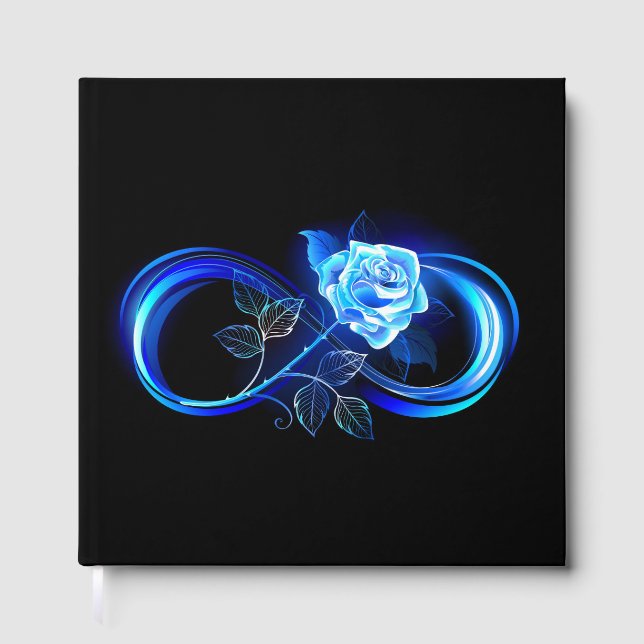 Livre D'or L'infini lumineux avec une rose bleue (Recto)