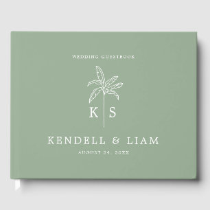Livre D'or Logo du Mariage Monogramme Palm Tree