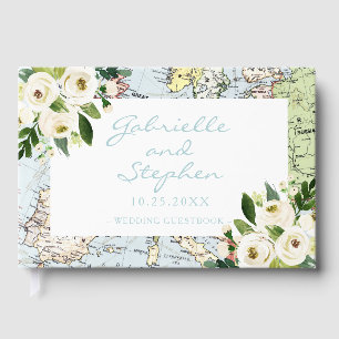 Livre D'or Love Travels Floral Map Romantique