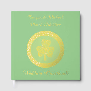 Livre D'or Lucky Irish Shamrock Gold Coin Mariage personnalis
