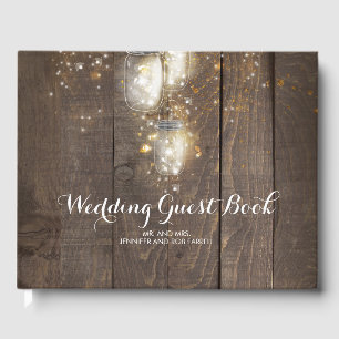 Livre D'or Lumières de luciole Mason Jar Mariage rustique