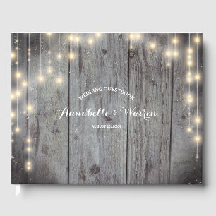 Livre D'or Lumières Rustiques Mariage en Bois