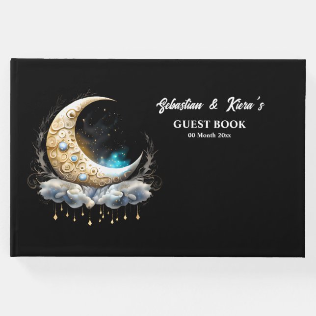 Livre D'or Lune céleste luna étoile étoiles de nuit (Devant)