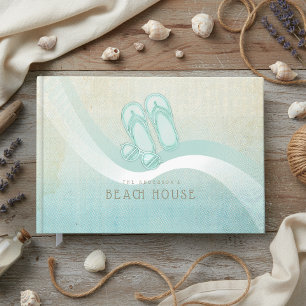 Livre D'or Lunettes de soleil Tongs Maison de plage Bleu Aqua