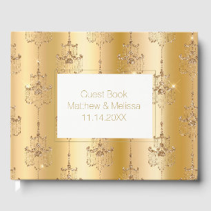 Livre D'or Lustres Glamour Paillettes Dorées Mariage