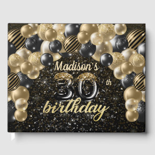 Livre D'or Luxe 30e anniversaire Black Gold personnalisé