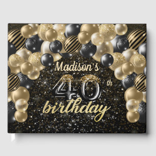 Livre D'or Luxe 40e anniversaire Black Gold personnalisé