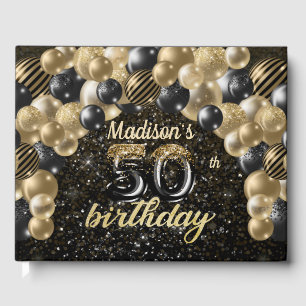 Livre D'or Luxe 50e anniversaire Black Gold personnalisé