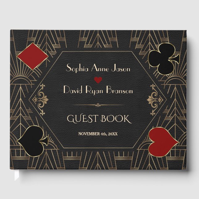 Livre D'or Luxury Casino Gold Black Gatsby 20s Wedding  (Recto)