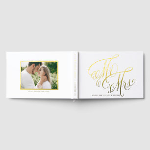 Livre D'or M. et Mme Rustic Calligraphy Mariage de photos