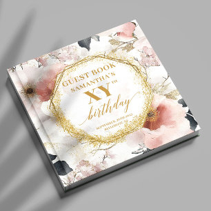 Livre D'or Magnifique Dusty Pink Gold All Birthday Guest Book