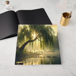 Livre D'or Magnifique saule pleureur au bord d'un étang, cond