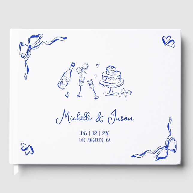 Livre D'or Main bleue unique tirée à la française Bow et Cham (Recto)