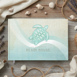 Livre D'or Maison de plage Tortue nautique Aqua Blue ID623