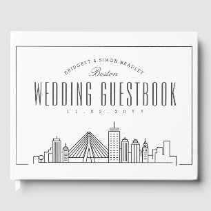 Livre D'or Mariage à Boston Skyline Moderne Deco