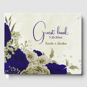 Livre D'or Mariage à fleurs bleu Royal