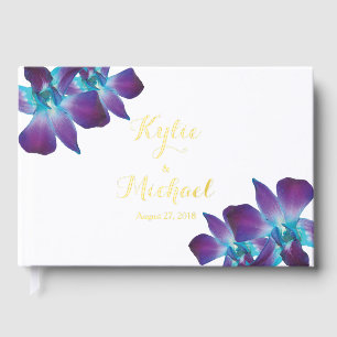 Livre D'or Mariage à huile réelle de Dendrobium bleu
