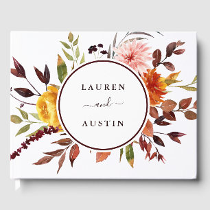 Livre D'or Mariage à l'aquarelle de jardin d'automne
