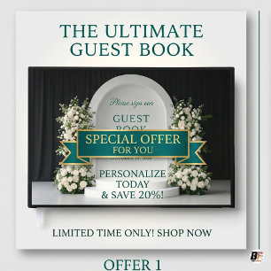 Livre D'or Mariage à l'Arch Floral Blanc Luxe Silencieux