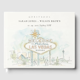 Livre D'or Mariage à Las Vegas Nevada Paysage Aquarelle