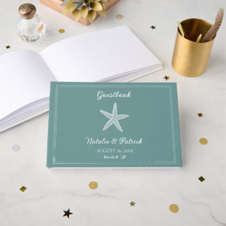 Livre D'or Mariage à l'Étoile de Mer Turquoise