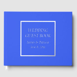 Livre D'or Mariage à lettrage stylisé bleu royal simple