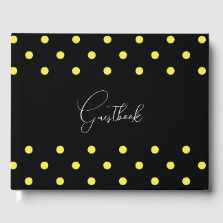 Livre D'or Mariage À petits pois noir et jaune