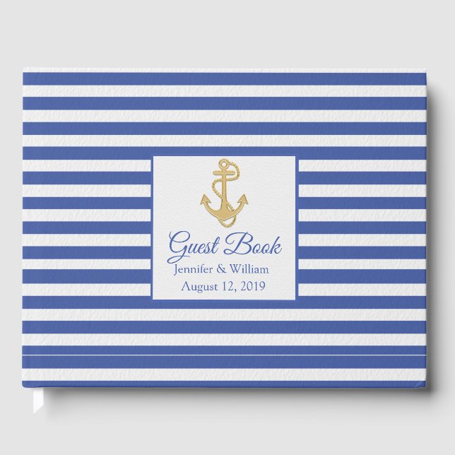 Livre D'or Mariage à thème bleu et blanc (Recto)