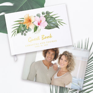 Livre D'or Mariage à thème tropical avec votre photo
