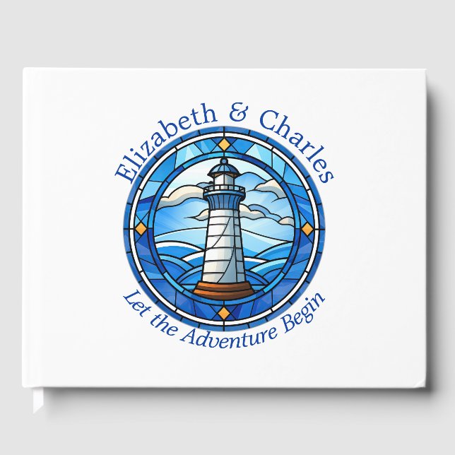 Livre D'or Mariage Adventure Phare Voile Nautique (Recto)