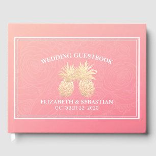 Livre d'or mariage Ananas Couple Rose rose