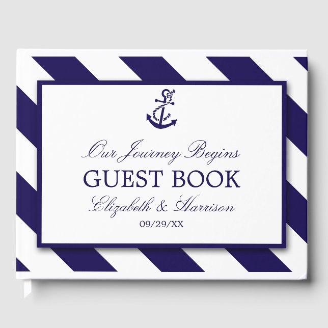 Livre D'or Mariage Ancre bleu marine (Recto)