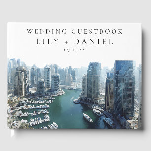 Livre D'or Mariage Aquarelle de la Vue sur Dubaï