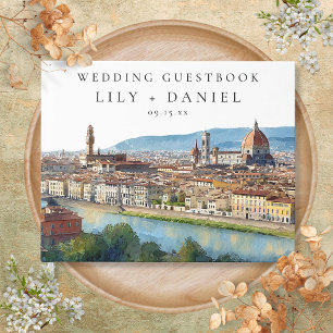 Livre D'or Mariage aquarelle sur la skyline de Florence
