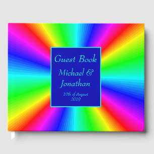 Livre D'or Mariage arc-en-ciel brillant