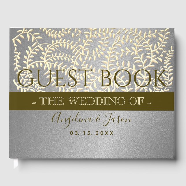 Livre D'or Mariage argent et or (Recto)