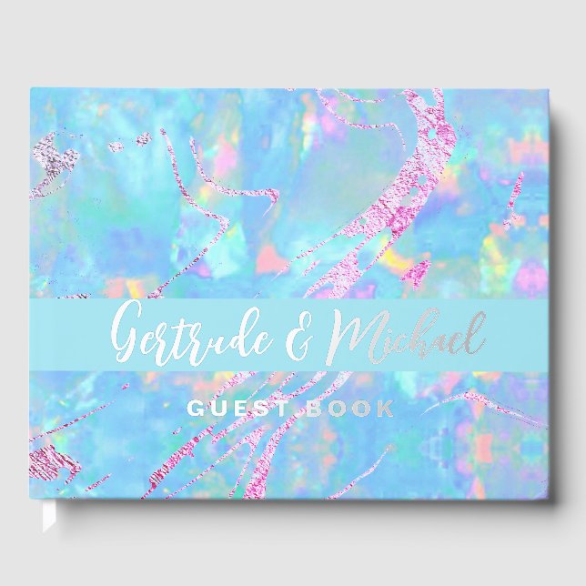 Livre D'or mariage arrière - plan opal (Recto)