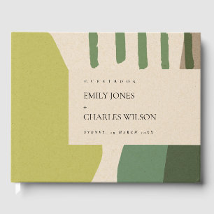 LIVRE D'OR MARIAGE ARTISTIQUE ABSTRAIT MODERNE LIME GREEN KRA