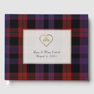 Livre D'or Mariage au cœur celtique à carreaux du clan Brown