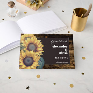 Livre D'or Mariage au Tournesol Rustique