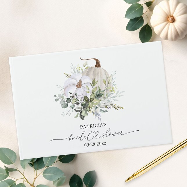 Livre D'or Mariage Automnal avec Citrouille et Verdure (Créateur téléchargé)