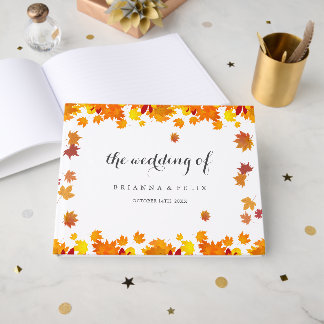 Livre D'or Mariage aux feuilles d'automne rustiques
