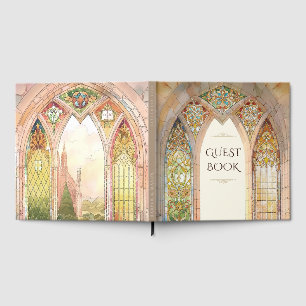 Livre D'or Mariage avec vitrail de cathédrale gothique