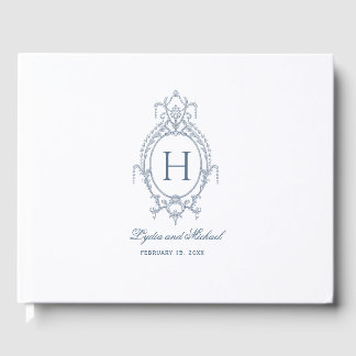 Livre D'or Mariage baroque Ornat Bleu Français