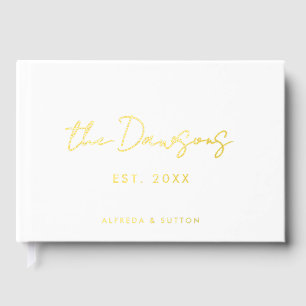 Livre D'or Mariage blanc et or moderne