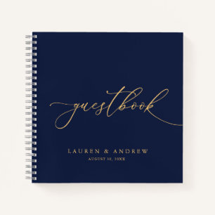 Livre d'or Mariage bleu marine et tournesol