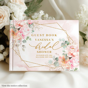 Livre D'or Mariage Bohème Chic Rose Poudré Paillettes Dorées