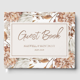 Livre D'or Mariage Bohème Neutre Aquarelle Pampas