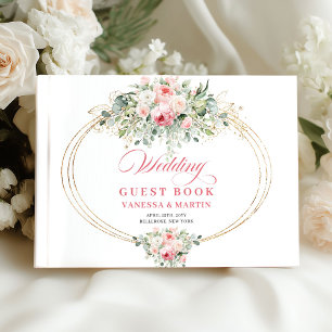 Livre D'or Mariage bohème rustique de luxe roses rouge tendre