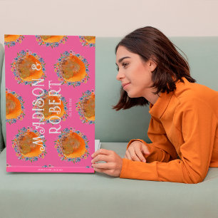 Livre D'or Mariage Boho Hot rose Fleur sauvage